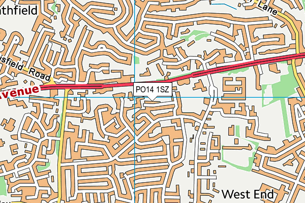 PO14 1SZ map - OS VectorMap District (Ordnance Survey)