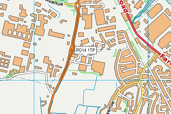 PO14 1TP map - OS VectorMap District (Ordnance Survey)