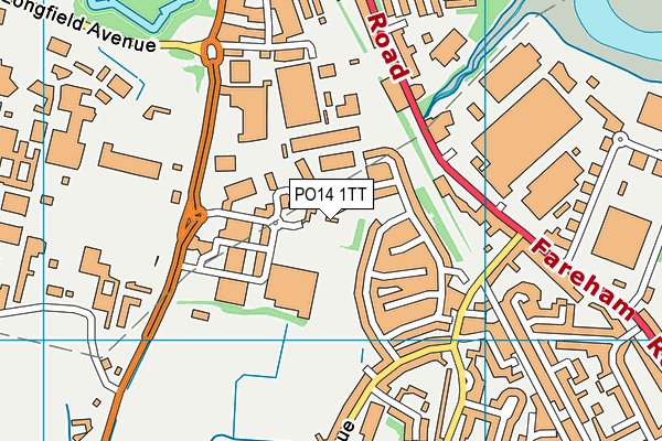 PO14 1TT map - OS VectorMap District (Ordnance Survey)