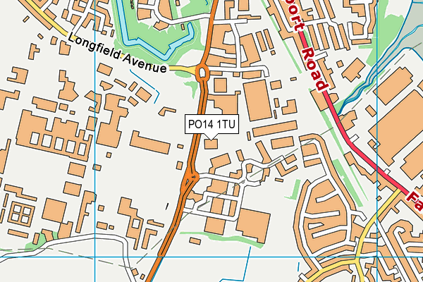 PO14 1TU map - OS VectorMap District (Ordnance Survey)