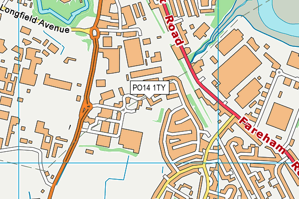 PO14 1TY map - OS VectorMap District (Ordnance Survey)