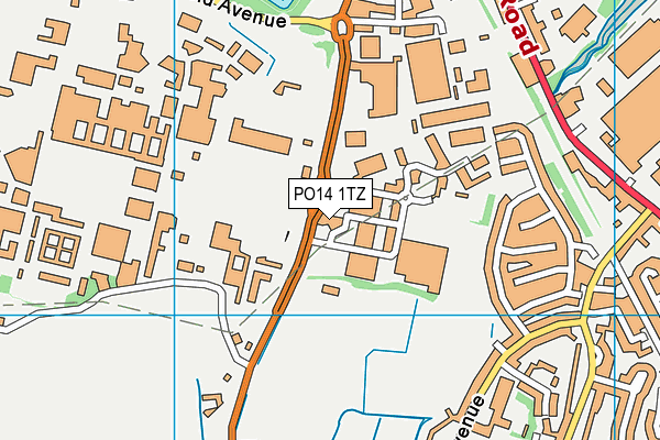 PO14 1TZ map - OS VectorMap District (Ordnance Survey)