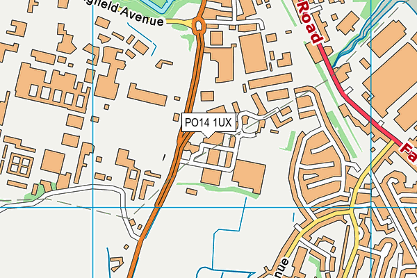 PO14 1UX map - OS VectorMap District (Ordnance Survey)