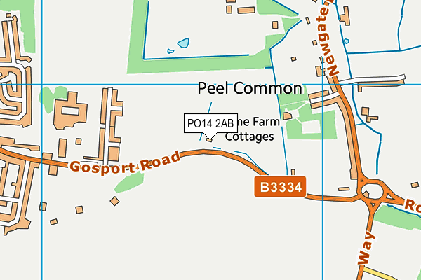 PO14 2AB map - OS VectorMap District (Ordnance Survey)