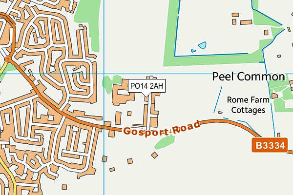 PO14 2AH map - OS VectorMap District (Ordnance Survey)