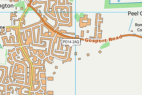 PO14 2AQ map - OS VectorMap District (Ordnance Survey)
