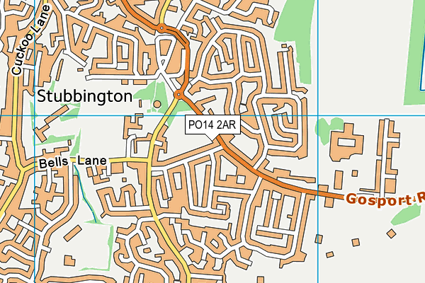 PO14 2AR map - OS VectorMap District (Ordnance Survey)