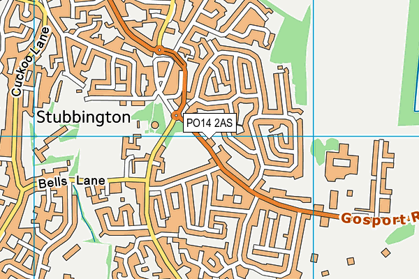 PO14 2AS map - OS VectorMap District (Ordnance Survey)