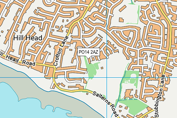 PO14 2AZ map - OS VectorMap District (Ordnance Survey)
