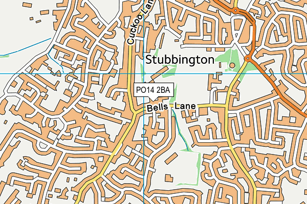 PO14 2BA map - OS VectorMap District (Ordnance Survey)