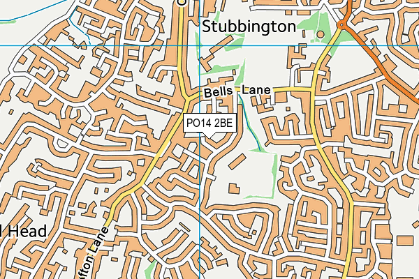 PO14 2BE map - OS VectorMap District (Ordnance Survey)