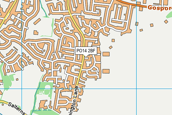 PO14 2BF map - OS VectorMap District (Ordnance Survey)