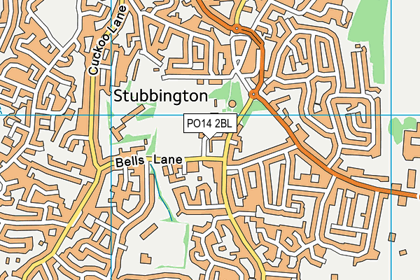 PO14 2BL map - OS VectorMap District (Ordnance Survey)