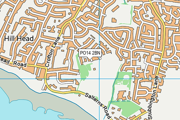 PO14 2BN map - OS VectorMap District (Ordnance Survey)