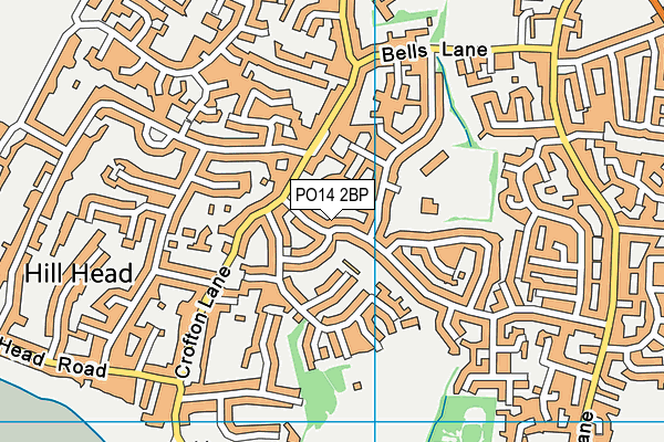 PO14 2BP map - OS VectorMap District (Ordnance Survey)