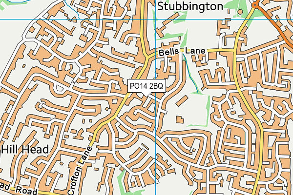 PO14 2BQ map - OS VectorMap District (Ordnance Survey)