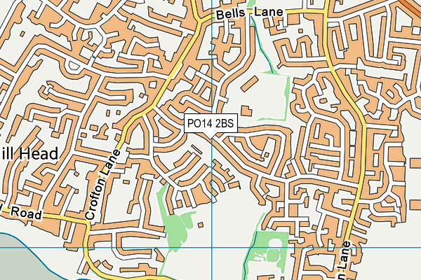 PO14 2BS map - OS VectorMap District (Ordnance Survey)