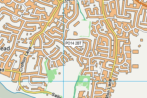 PO14 2BT map - OS VectorMap District (Ordnance Survey)