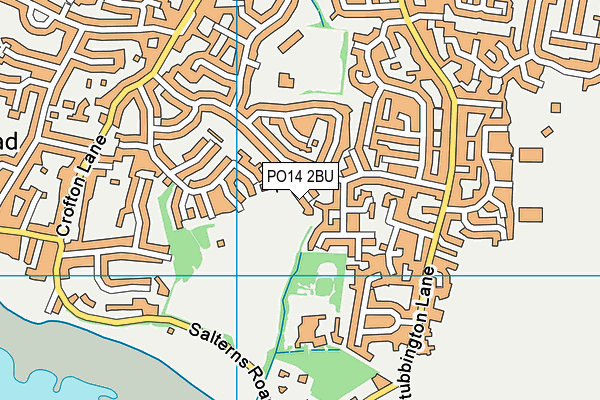 PO14 2BU map - OS VectorMap District (Ordnance Survey)