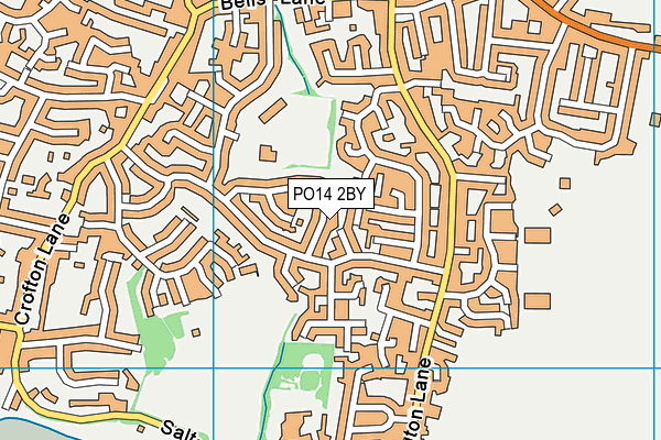 PO14 2BY map - OS VectorMap District (Ordnance Survey)