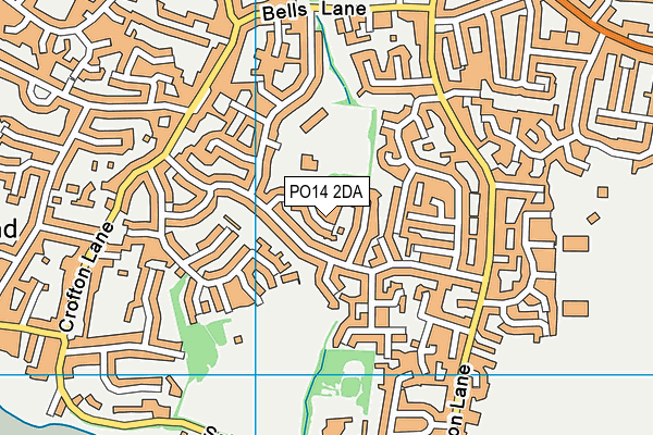 PO14 2DA map - OS VectorMap District (Ordnance Survey)