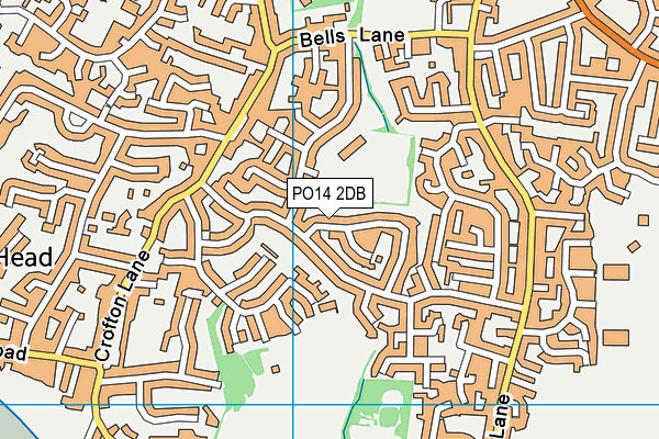 PO14 2DB map - OS VectorMap District (Ordnance Survey)