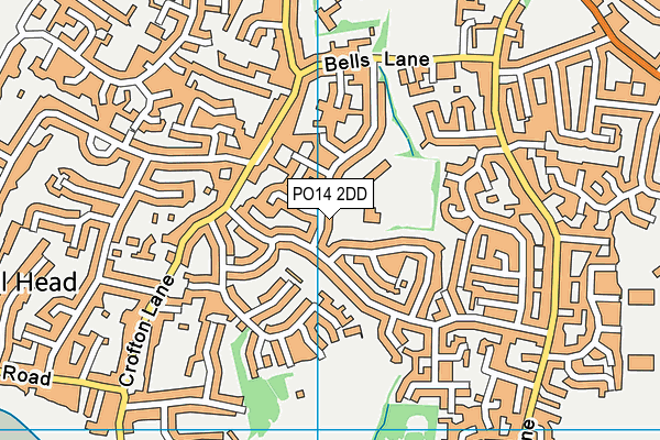 PO14 2DD map - OS VectorMap District (Ordnance Survey)