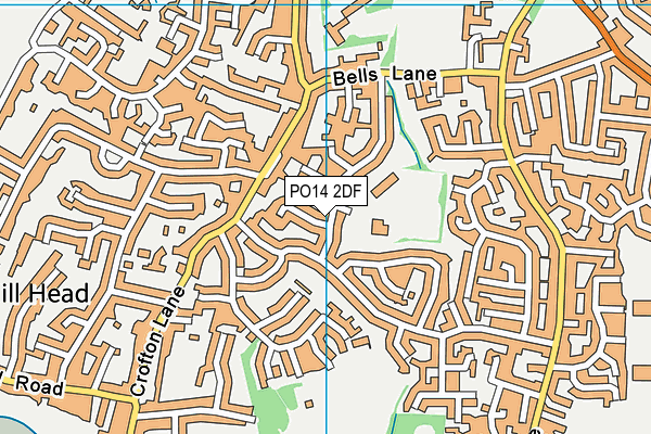 PO14 2DF map - OS VectorMap District (Ordnance Survey)