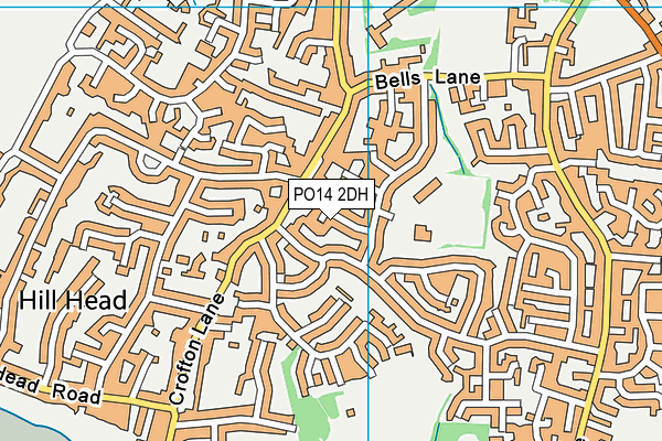 PO14 2DH map - OS VectorMap District (Ordnance Survey)