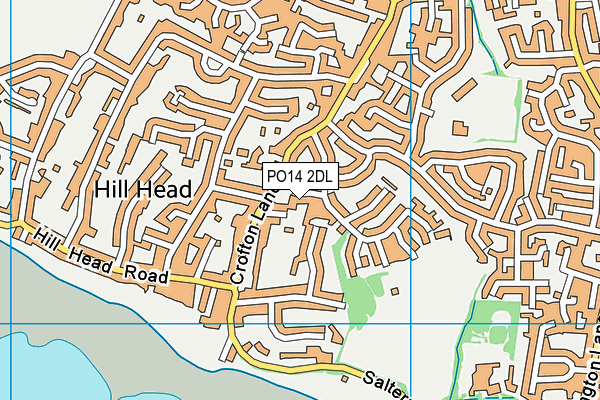 PO14 2DL map - OS VectorMap District (Ordnance Survey)