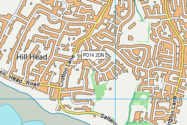PO14 2DN map - OS VectorMap District (Ordnance Survey)