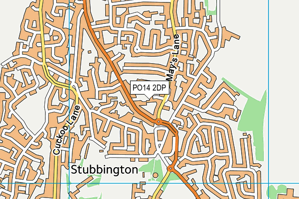 PO14 2DP map - OS VectorMap District (Ordnance Survey)