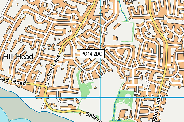 PO14 2DQ map - OS VectorMap District (Ordnance Survey)