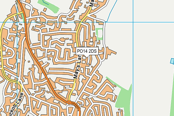 PO14 2DS map - OS VectorMap District (Ordnance Survey)
