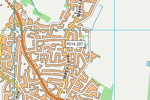 PO14 2DT map - OS VectorMap District (Ordnance Survey)