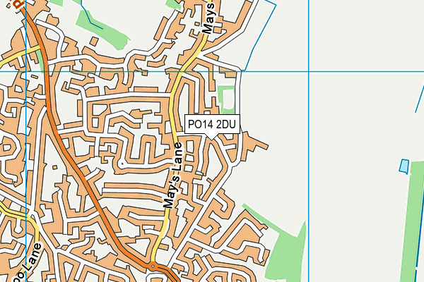 PO14 2DU map - OS VectorMap District (Ordnance Survey)