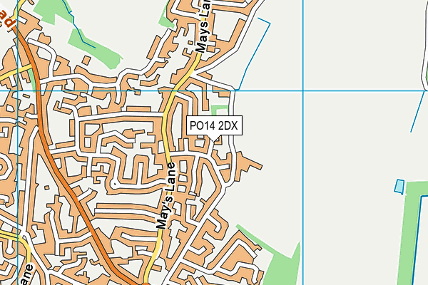 PO14 2DX map - OS VectorMap District (Ordnance Survey)