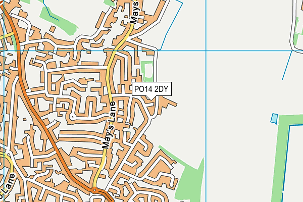 PO14 2DY map - OS VectorMap District (Ordnance Survey)