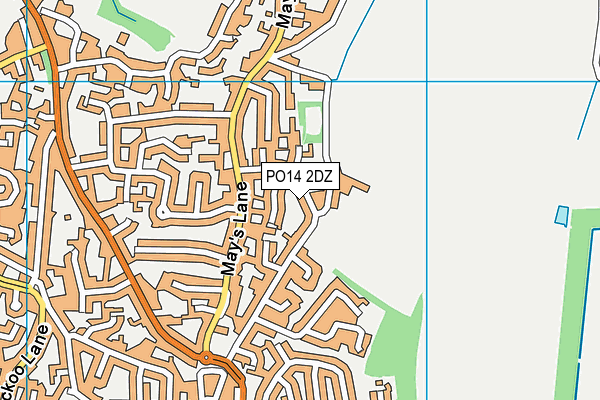 PO14 2DZ map - OS VectorMap District (Ordnance Survey)