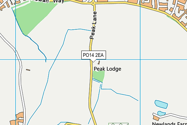 PO14 2EA map - OS VectorMap District (Ordnance Survey)