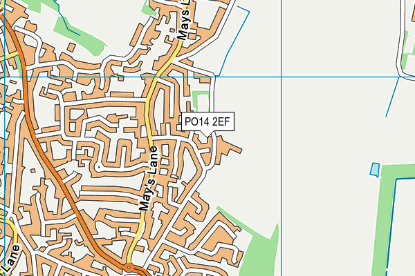 PO14 2EF map - OS VectorMap District (Ordnance Survey)