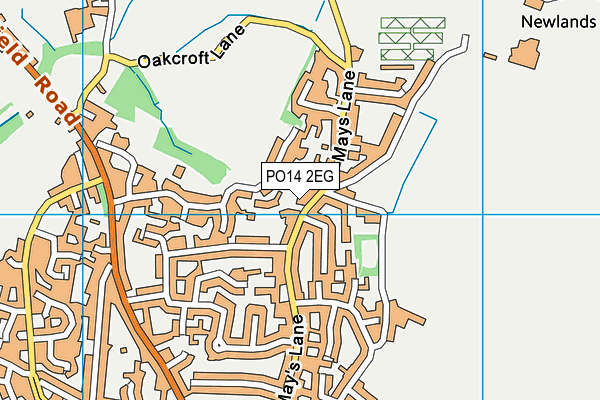 PO14 2EG map - OS VectorMap District (Ordnance Survey)