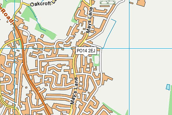 PO14 2EJ map - OS VectorMap District (Ordnance Survey)