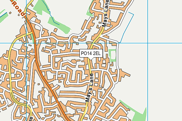 PO14 2EL map - OS VectorMap District (Ordnance Survey)