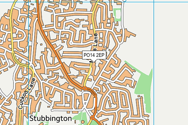 PO14 2EP map - OS VectorMap District (Ordnance Survey)