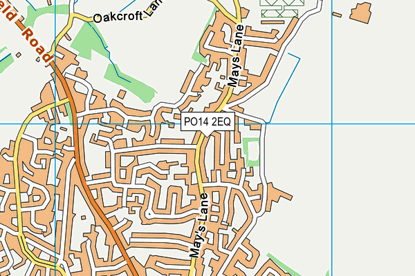 PO14 2EQ map - OS VectorMap District (Ordnance Survey)