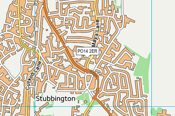 PO14 2ER map - OS VectorMap District (Ordnance Survey)