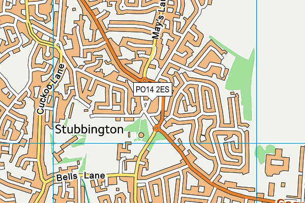 PO14 2ES map - OS VectorMap District (Ordnance Survey)