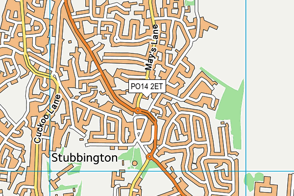 PO14 2ET map - OS VectorMap District (Ordnance Survey)