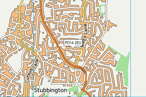 PO14 2EU map - OS VectorMap District (Ordnance Survey)